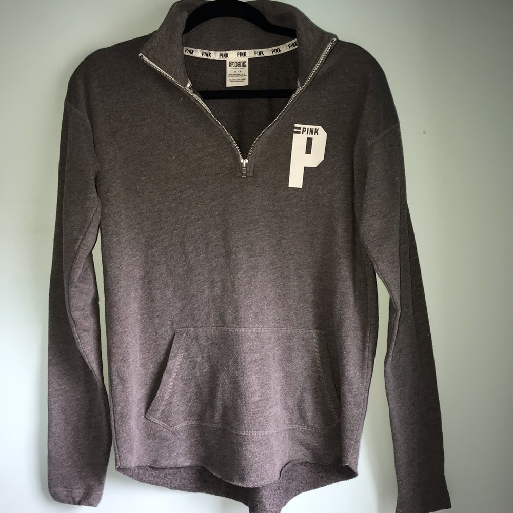 Victoria’s Secret PINK half zip! GREY size SMALL